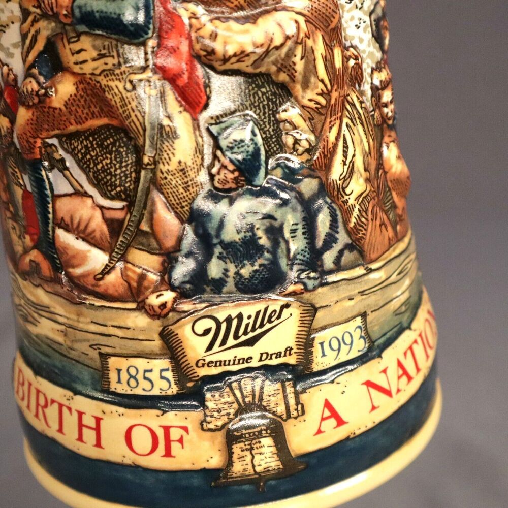 Miller Commemorative Beer Stein 1855-1993 Birth of a Nation 7" tall numbered